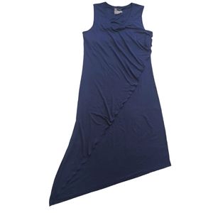 Uncommon Sense navy blue asymmetric dress, sleeveless, NWT, size large